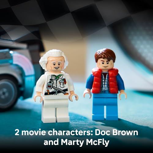 LEGO Speed Champions Time Machine from Back to The Future Building Toy for Kids - Pretend Play & Display Car Toy W/ 2 Build Modes for Boys & Girls, Ages 9+ - Gift for Father's Day - 77256