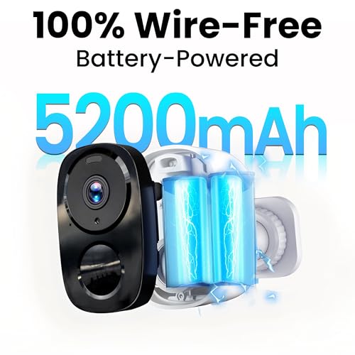 2026 Upgraded 2K Security Cameras Wireless Outdoor, Free Cloud Storage, 1-6 Months Battery Life, Waterproof, 2-Way Talk, AI Motion Detection Spotlight Siren Alarm Cameras for Home Security