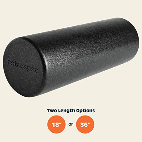Retrospec Relief Foam Roller High-Density EPP Extra Firm Round Foam Roller for Exercise, Massage Yoga, Pilates and Post Workout Muscle Recovery