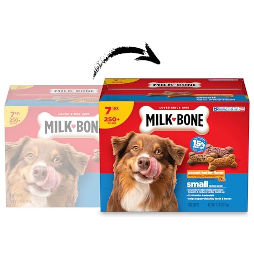 Milk-Bone Peanut Butter Flavor Dog Biscuits, Naturally & Artificially Flavored, 7 Lb. Box