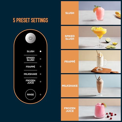 Ninja SLUSHi with RapidChill Technology, 88 oz. Frozen Drink & Slushie Machine, 5 Preset Programs, Margaritas, Frappés, and More, Premium Accents, Black, FS301