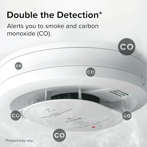 Kidde Smart Smoke and Carbon Monoxide Detector, Ring App Enabled for Real-Time Notifications, Wire-Free Interconnectivity, AA Battery Powered