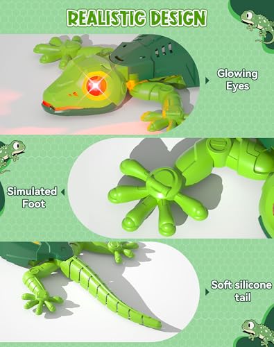 Wall Climbing Lizard,Wall Crawler Gecko,Remote Control Car Robot for Kids,Floor Ceiling Crawling Electric Lizard,Cool Prank Toy,Christmas Birthday Gifts for 3 4 5 6 7 8 9 10+ Year Old Boys Girls Teens
