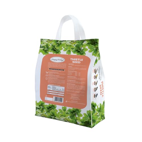 Happy Wings Nyjer Thistle Seeds for Wild Birds 15 lbs No Grow Premium Bird Seed Attracts Finches, Goldfinches, Ideal for Year-Round Feeding High in Protein and Energy.