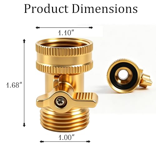 Xiny Tool Brass Garden Hose Shut Off Valve, 4 Pack Heavy Duty 3/4 Inch Solid Brass Garden Hose Shut Off Valve with 4 Extra Rubber Washers