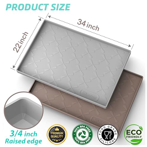 SIKADEER Under Sink Mat Waterproof 34" x 22", Silicone Mat Kitchen Drawer Shelf and Cabinet Liner, Sink Protector for Kitchen Organizers and Storage, Boot Tray Pet Food Mats