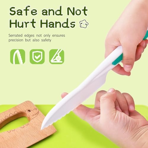 Chanking 13 Pieces Kids Safe Knife Set for Real Cooking Child-Friendly Plastic Chef Tools Montessori Kitchen Toys for Toddlers Birthday Gifts for Boys and Girls Ages 4+ (A)