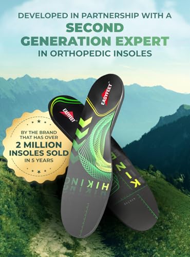 Hiking Boot Insoles Men Women - Arch Support Inserts - Cushioned Hike Orthopedic Insoles - Man Women Shoe Inserts - Running Sports Fitness Walking Soles