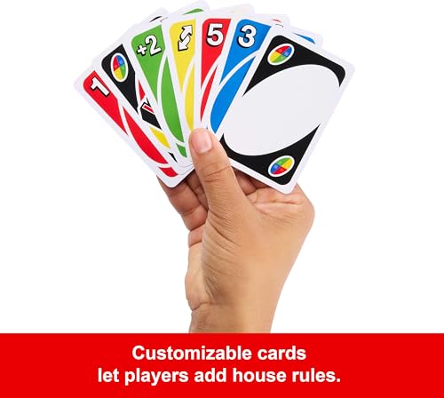 Mattel Games UNO Card Game for Kid, Adult & Family Nights & Parties, Travel & Vacations, Color Blind Accessible & Customizable Deck ( Exclusive)