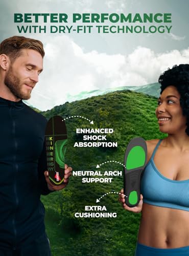 Hiking Boot Insoles Men Women - Arch Support Inserts - Cushioned Hike Orthopedic Insoles - Man Women Shoe Inserts - Running Sports Fitness Walking Soles