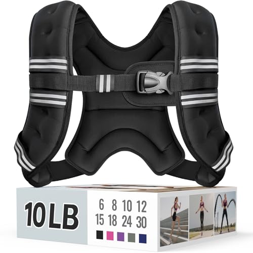 Zeerun Weighted Vest for Women & Men with Reflective Stripe and Adjustable Buckle, Comfortable & Durable Rucking Vest for Walking, Running & Strength Training