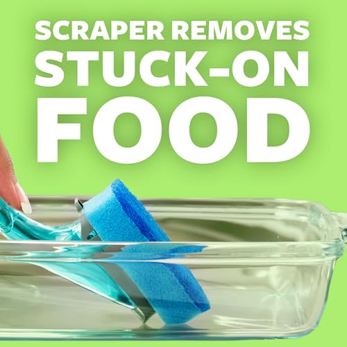 Scotch-Brite Non-Scratch Dishwand Kit, Includes 1 Wand & 8 Refill Pads, Keep Hands Out of the Mess, Blue