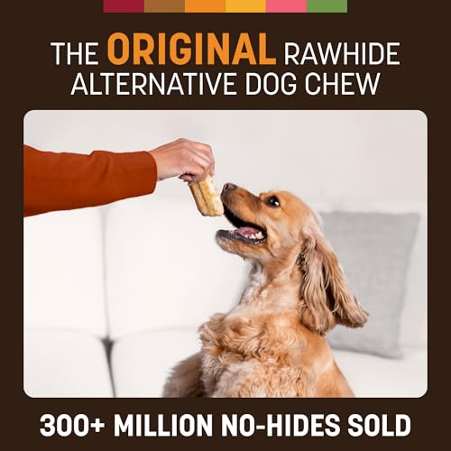 Earth Animal No Hide Chews - Long Lasting Rawhide Free Small Dog Chews Rolls, Chicken - 6 Count