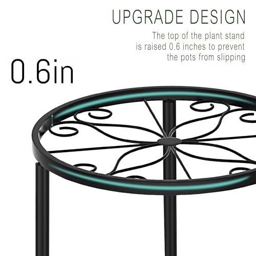 CADANI 5 Pack Metal Plant Stands for Outdoor Indoor, Anti-Rust Iron Flower Pot Stand, Heavy Duty Plant Pot Stand for Multiple Plant, Decoration Racks for Home, Patio & Garden