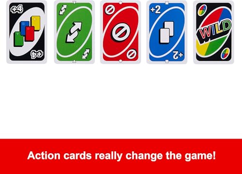 Mattel Games UNO Card Game for Kid, Adult & Family Nights & Parties, Travel & Vacations, Color Blind Accessible & Customizable Deck ( Exclusive)