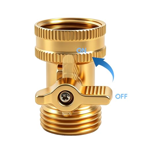 Xiny Tool Brass Garden Hose Shut Off Valve, 4 Pack Heavy Duty 3/4 Inch Solid Brass Garden Hose Shut Off Valve with 4 Extra Rubber Washers
