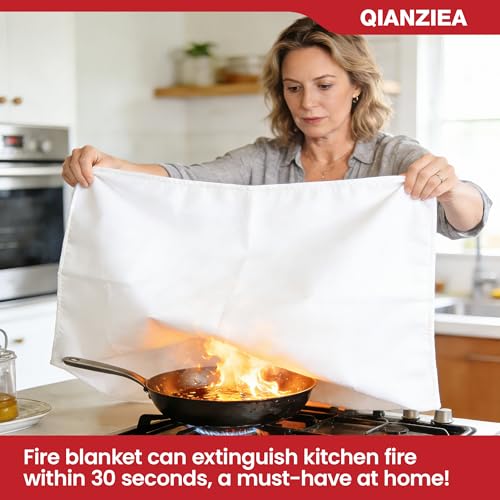 Fire Blanket,2 Pack,40"x40" Fire Blankets Emergency for Home and Kitchen