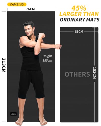 CAMBIVO Yoga Mat for Women and Men, Extra Long and Wide Exercise Mat(72"x48"/84"x30"), Large Non Slip Workout Mat for Yoga, Pilates, Fitness, Barefoot Workouts, Home Gym Studio
