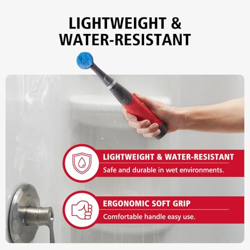 Rubbermaid Reveal Power Scrubber 18-Piece Kit, Cordless Electric Battery Powered Scrub Brush, Water Resistant, for Home/Kitchen/Bathroom/Grout/Tile/Shower/Tub
