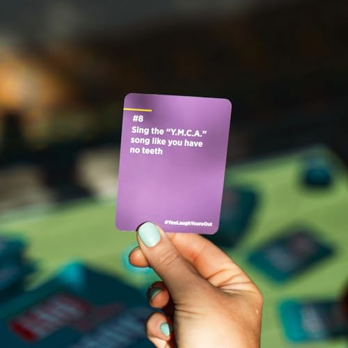 You Laugh You're Out [A Party Game with Hilarious Charades Family Card Games for Adults & Teens | Great Gift for Father's Day | 125 Prompt Cards Fun for Family Game Nights & Parties | Ages 14+]