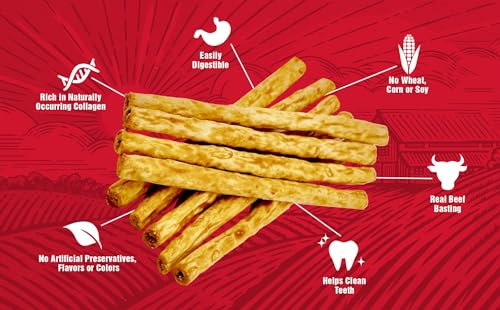 Rewardables | Healthy Chewers | Natural Collagen and Beef Sticks for Dogs | 100 Count | High Protein and Limited Ingredient Dog Chews