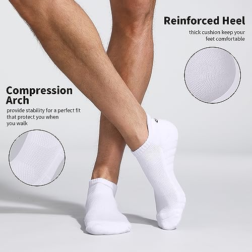 Lapulas Athletic Running Ankle Socks, Low Cut Cushioned Anti-Blister Tab Sports Socks Men Women 6Pairs