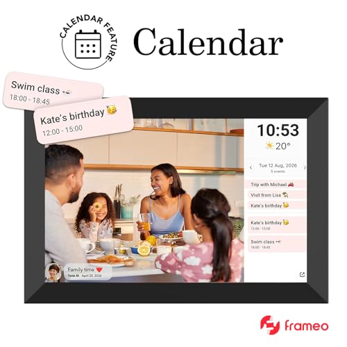 32GB FRAMEO 10.1 Inch Smart WiFi Digital Photo Frame 1280x800 IPS LCD Touch Screen, Auto-Rotate Portrait and Landscape, Built in 32GB Memory, Share Moments Instantly via Frameo App from Anywhere