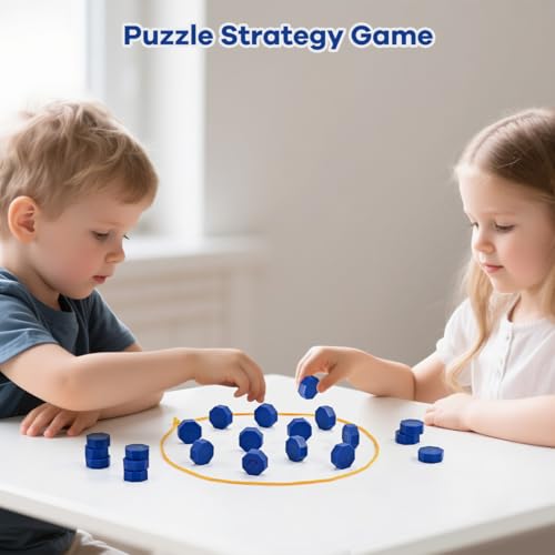 Bameca Magnetic Chess Game with Full-Size Stones, Magnet Game with String, for Family & Party & Travel & Camping, Puzzle Strategy Games, 2 Player Games for Kids & Adults