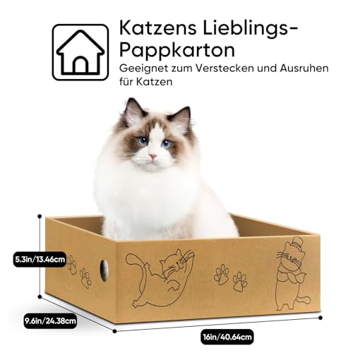 Cat Scratcher, 5 Packs in 1 Cardboard Box Cat Scratching Pad for Indoor Cats and Kitten, Cat Scratch Pad to Protect Furniture, Large Size