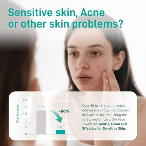 Face Towels, 10"×12" Disposable Face Towel, Face Towelettes XL, Ultra Soft Makeup Remover Dry Wipes, Thick Face Towel for Sensitive Skin, 50 Count (1 Pack)