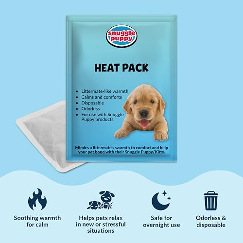 Snuggle Puppy Heartbeat Dog Toy for Puppies, Real-Feel Heartbeat, Calming Sleep Aid and Crate Training Comfort Toy with Heat Pack, Cream Plush Design