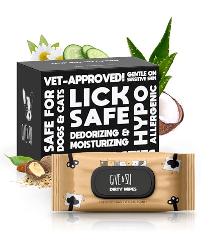Lick-Safe Daily Pet Wipes for Dogs & Cats - Vet-Approved & Hypoallergenic - Cleans Mud, Odor & Dander - Wipes for Paws, Face & Butt - 10% to Charity - Earth-Friendly & Unscented Cleaning - Pack of 100