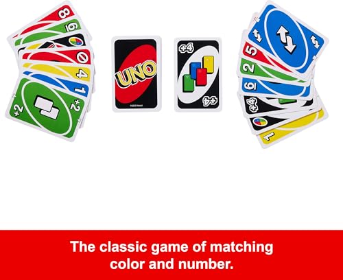 Mattel Games UNO Card Game for Kid, Adult & Family Nights & Parties, Travel & Vacations, Color Blind Accessible & Customizable Deck ( Exclusive)