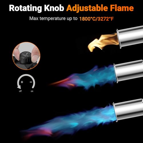 Sondiko Propane Torch Weed Burner, High Output Weed Torch Flamethrower, 30" Detachable Long Arm Heavy Duty Blow Torch For Garden, Wood, Ice, Snow, Melting(PROPANE TANK NOT INCLUDED)