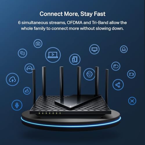 TP-Link AXE5400 Tri-Band WiFi 6E Router (Archer AXE75), 2025 PCMag Editors' Choice, Gigabit Internet for Gaming & Streaming, New 6GHz Band, 160MHz, OneMesh, Quad-Core CPU, VPN & WPA3 Security
