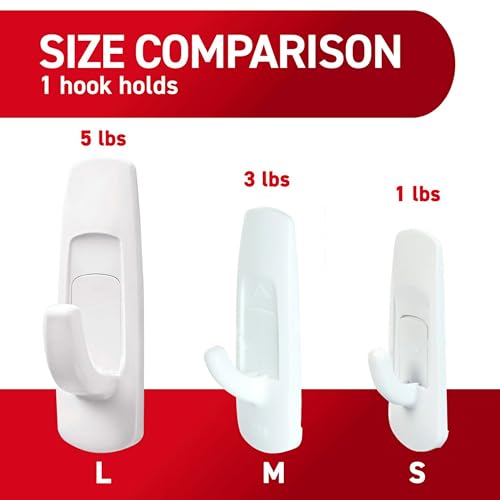 Command 5 lb Large Utility Hooks, 7 Hooks and 12 Strips, Damage-Free Hanging Wall Hook with Adhesive Strips, No Tools Required, Great for Home Kitchen Office Organization | 12-Strips, Organize, Damage-Free