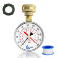 2-1/2" Water Pressure Test Gauge, 0-200 PSI, Red Max Pointer, 3/4" Female Hose Thread, Rust-Free Corrosion-Resistant Case, Brass Connector, for Home, Garden, RV, Indoor/Outdoor