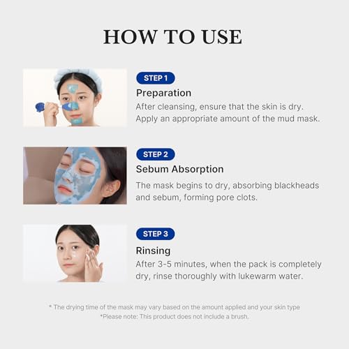 Medicube Zero Pore Blackhead Mud Facial Mask - Skin Cooling & Pore Tightening - 3 Minute Quick Dry Formula with AHA, BHA, PHA, and Pore-Purifying Clay - Korean Mud Mask 3.52 oz