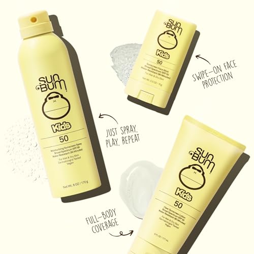 Sun Bum Kids SPF 50 Clear Face Stick Sunscreen - Wet or Dry Skin Application Broad Spectrum Sunscreen with Vitamin E - Hawaii Act 104 Compliant (Without Octinoxate & Oxybenzone) - Travel Size 0.53 oz