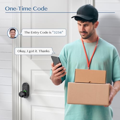 Keypad Smart Door Knob Lock, Yamiry Keyless Entry Digital Lock with Handle, Electronic Code Knob for Front Door, Easy Installation