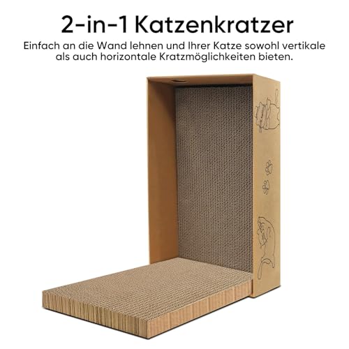 Cat Scratcher, 5 Packs in 1 Cardboard Box Cat Scratching Pad for Indoor Cats and Kitten, Cat Scratch Pad to Protect Furniture, Large Size