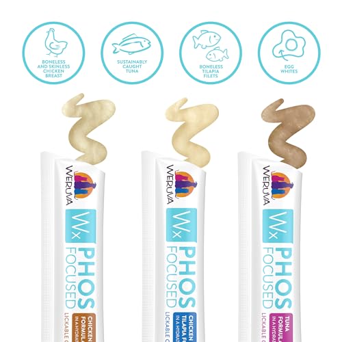 Weruva Wx Phos Focused, Lickable Cat Treat Variety Pack, 0.5oz Tube, Pack of 50