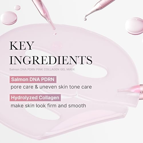 medicube Jelly Gel Mask with Salmon DNA PDRN Pink Collagen | Overnight Face Mask for Glass Glow Skin | Elasticity, Hydrating, Firming and Moisturizing | Korean Skincare, 28g x 4ea