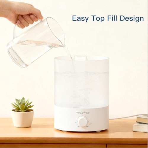 MegaWise Topfill 7-colour Night light humidifier for Kid bedroom with 3.5L Large Capacity, No leakage Design Fine Mist Output Auto Shutoff, Essential Oil Safe Tank