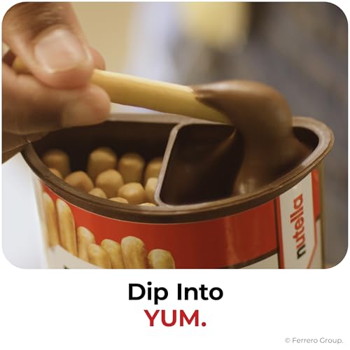 Nutella & GO! Chocolate Hazelnut Spread with Cocoa + Breadsticks, 24 Bulk Snack Packs, 1.8 oz Each