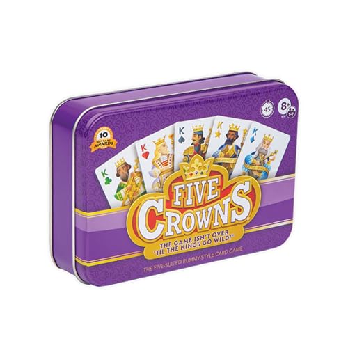 Five Crowns Collectible Tin – Card Game for Kids and Adults, Family Game Night, The Game isn’t Over Until the Kings Go Wild, 5 Suited Rummy Style Card Game, 1-7 Players, Ages 8+