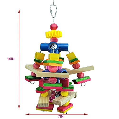Parrot Toys for African Grey Parrots, Cockatoos, Small Macaws,  Parrots Small and Medium Birds Natural Wooden Safe and Durable Chew Toys and Bird Cage Accessories