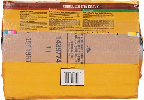 Pedigree Wet Dog Food, Choice Cuts Adult Canned Dog Food, Beef & Country Stew Multipack, 13.2 oz. Cans (12 Count, Pack of 1)