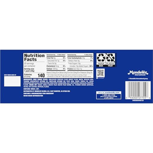 Handi-Snacks OREO Cookie Sticks 'N Creme Dip Snack Packs, 20 Snack Packs