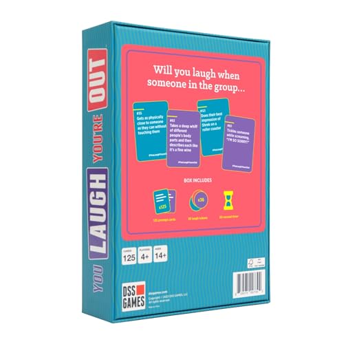You Laugh You're Out [A Party Game with Hilarious Charades Family Card Games for Adults & Teens | Great Gift for Father's Day | 125 Prompt Cards Fun for Family Game Nights & Parties | Ages 14+]